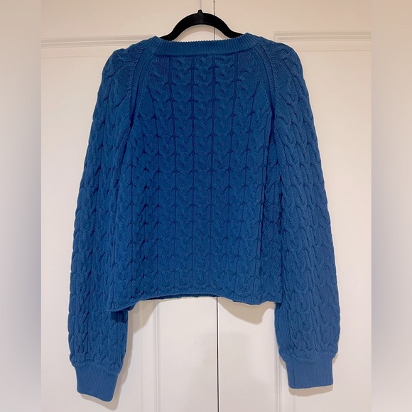 J.Crew NWOT relaxed fit Cable knit crewneck sweater szL - Picture 4 of 6